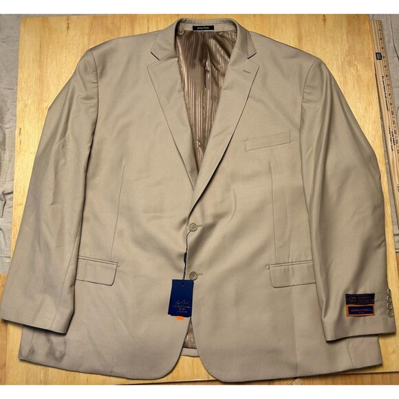 Giorgio Fiorelli Blazer Mens 60 R Super Fine Tan Suit Jacket NWT - Picture 4 of 16